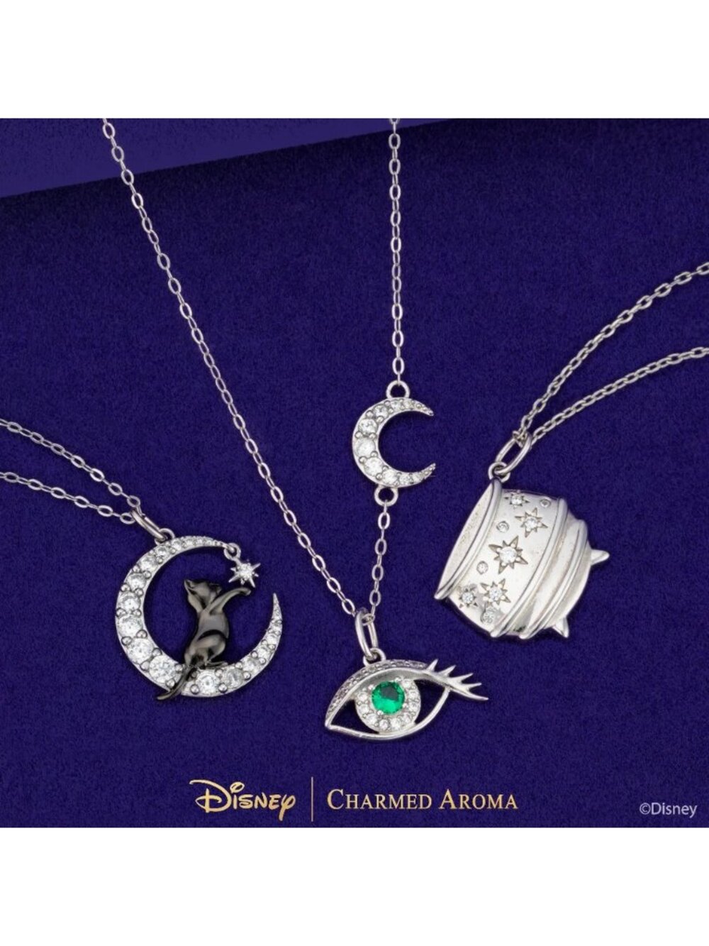 Disney Hocus Pocus Binx Black Cat Moon Necklace, Charmed Aroma Halloween - Picture 3 of 4
